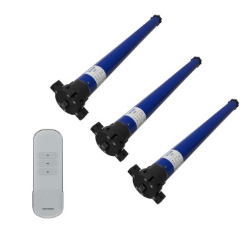 Set aus 3 Funk-Rohrmotoren mit Handsender